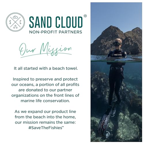 Sand Cloud Cotton Hair Towel Wrap, Sage - Quick Dry Hair Towel for Wet Hair - 100% Turkish Organic Cotton, Half Terry Weave with Binding Edge - 10" x 15" Lightweight, Frizz-Free Hair Drying Towel