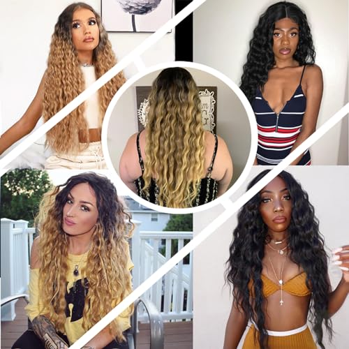 14 16 18 Inch T1B4/27 Ombre Blonde Bundles Human Hair Kinky Curly 3 Bundles 100 Grams/Bundle 10A Grade Unprocessed Brazilian Virgin Hairs Ombre Bundles Weaves Hair Extensions For Women