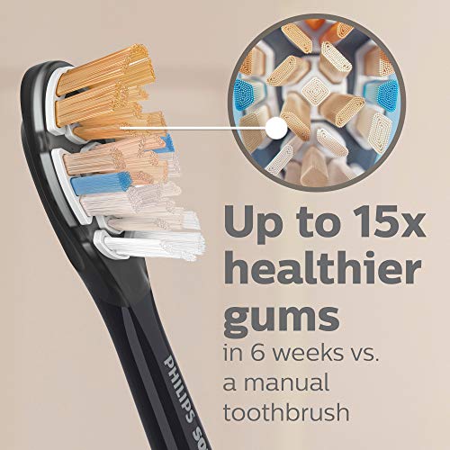 Philips Sonicare A3 All-in-One - Genuine Replacement Electric Toothbrush Heads, Black, 2 Pack, HX9092/95