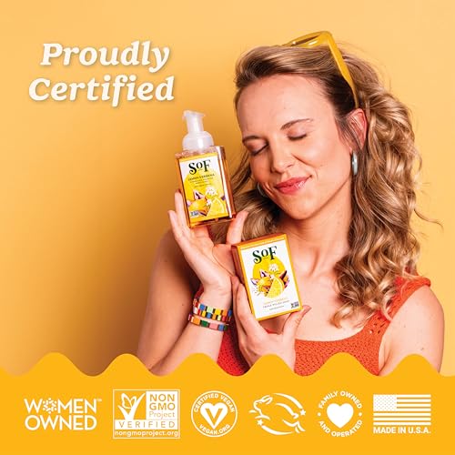 SoF Hydrating Foaming Hand Wash - With Organic Agave Nectar & Coconut Oil- Vegan & Non GMO- Free From Phthalates, Sulfates & Parabens- Lemon Verbena - 8 oz Bottle 6 Pack