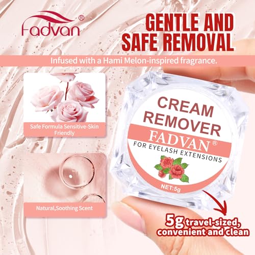 FADVAN Lash Remover Gel 5g - Professional Eyelash Extension Remover, Gentle & Quick Eyelash Glue Remover, Low Irritation for Sensitive Skin, Travel Friendly