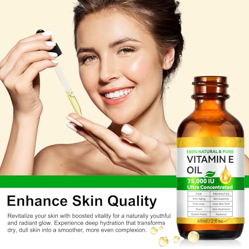 Vitamin E Oil, 75,000 IU Ultra Concentrated Pure Vitamin E Oil for Face