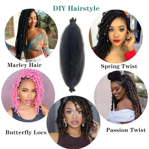 Color 2 Afro Twist Hair 16 Inch 8 Packs Wrapping Hair for Soft Locs Kinky Braiding Spring Twist for Women(16Inch,2#)