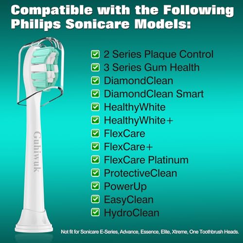 Toothbrush Heads for Philips Sonicare Replacement Heads, Replacement Brush Head Compatible with Phillips Sonicare Click-on 4100 5100 Electric Toothbrush, 4 Pack, White