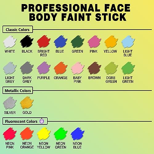 CCbeauty Witch Green Face Paint Stick, Face Painting Kit, Dark Green Cream SFX Makeup Foundation, Professional Body Paint for St. Patrick's Day, Halloween Costume Party, Grinch Hulk Monster Makeup