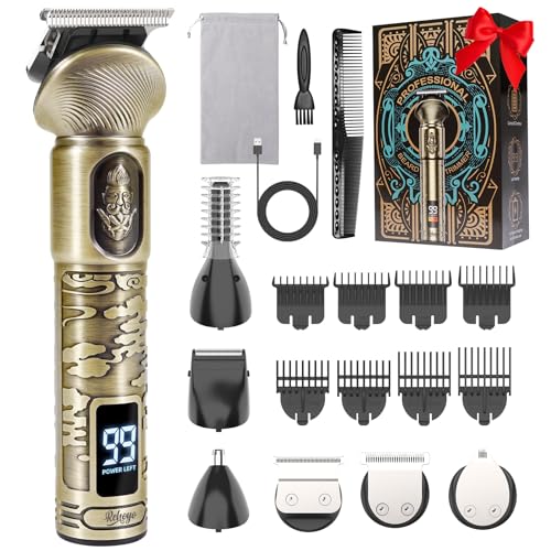 Beard Trimmer for Men, Waterproof Cordless Hair Clipper, Electric Razor Shaver, Mens Grooming Kit for Mustache Nose Body Facial Hair, Rechargeable Beard Trimmer Kit, Gifts for Men