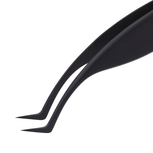Lash Extension Tweezers, Professional Fiber Tip Lash Tweezer Set for Classic & Volume Lashes, High Precision Eyelash Tweezers Kit– Black Set of 2, Ideal for Lashes Artists
