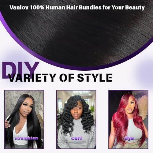 Vanlov 16A Body Wave Human Hair Bundles (18 20 22) Brazilian Remy Hair 3 Bundles Body Wave Bundles Human Hair Extension Natural Black Bundles