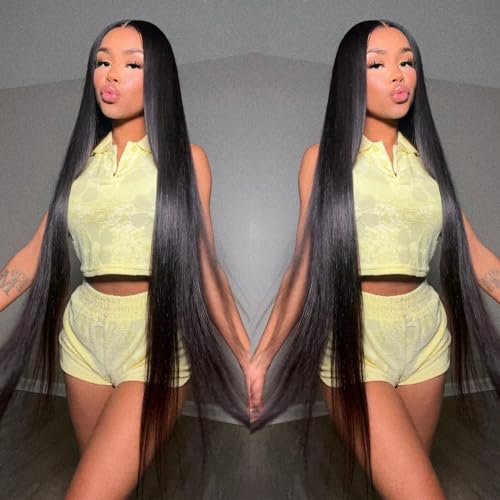 DULOVE 30 Inch Lace Front Wigs Human Hair Pre Plucked With Baby Hair 13x4 Straight HD Transparent Lace Front Wigs for Women 200 Density Glueless Natural Color