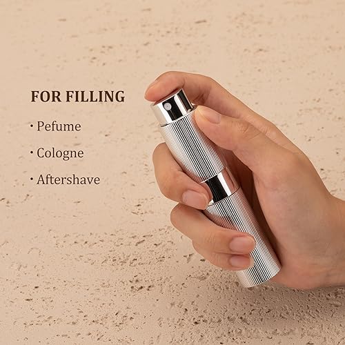 LISAPACK 8ml Perfume Atomizer Spray Bottle, 1pcs Travel Cologne Sprayer Refillable, Empty Mini Portable Perfume Dispenser (Gold)