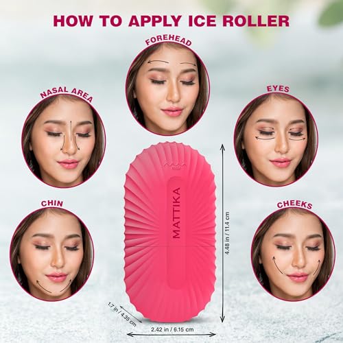 Ice Roller for Face and Eye Glow Naturally and Skincare, Ice Face Roller, Ice Facial Cube, Silicone Ice Mold, Ice Roller Face for Beauty and Skin Care Gift for Men & Women Face Ice Roller (Pink)