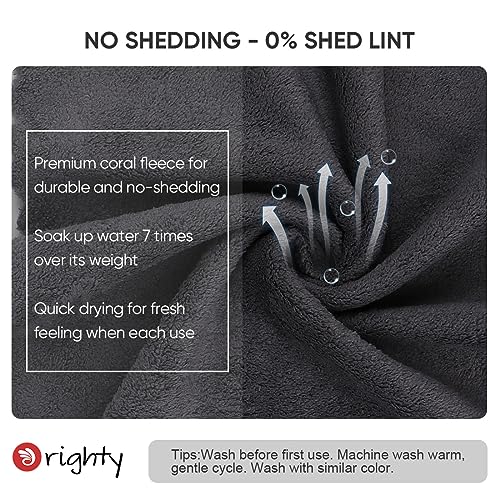 Orighty Ultra Soft Washcloths 12 Pack, Premium Microfiber Towel Sets 12x12 inches, Absorbent and Quick Drying Coral Velvet Washcloth, Multi-Purpose Wash Cloths for Bathroom, Hotel, and Gym (Grey)