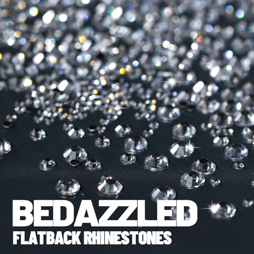 FANDAMEI Silver Rhinestones, 15000 PCS Resin Rhinestone, Non Hotfix Gems for Crafting, Flatback Rhinestones for Crafting, Clear Rhinestone for Nails, Mixed Sizes 2/3/4/5/6mm