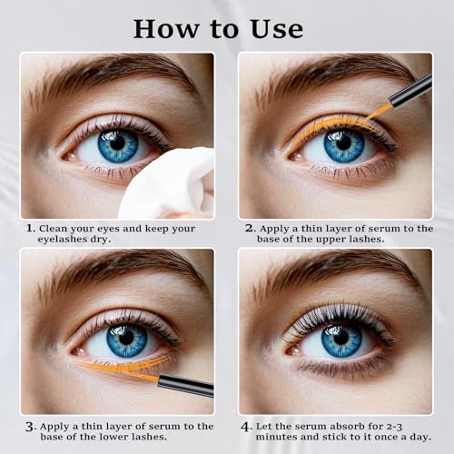 Lash Serum, Fuller & Longer Looking Eyelash Serum for Eyelash Rapid Growth, Vegan & Cruelty-Free, 0.1 Fl Oz£¨3ml£©