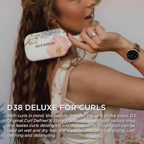 Denman Detangling & Styling Paddle Brush ? Wet or Dry Hair Detangler & Styler for Curly, Coily, Straight, Thick & Long Hair ? Ideal for Women & Men