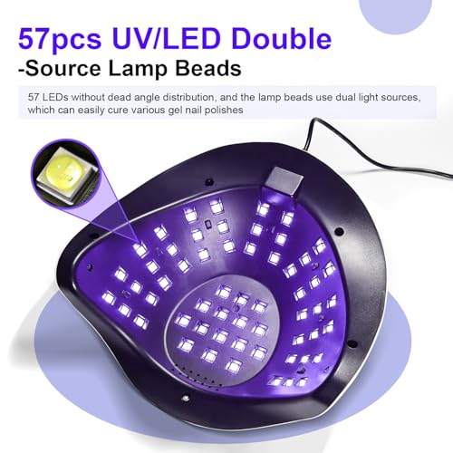 JODSONE Professional U V Nail Lamp with Phone Holder Automatic Sensor and 4 Timers Features 57 Bulbs Nail Lamp for Art Design