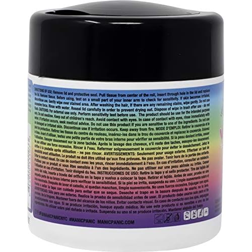 MANIC PANIC Dye Away Hair Dye Remover Wipes - Ammonia-Free Hair Color Remover Wipes for Adults - Removes Semi-Permanent & Permanent Color from Skin - Vegan & Cruelty-Free (50 Count)