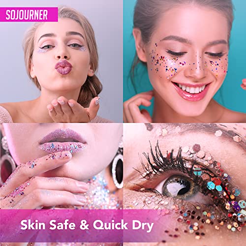 Glitter Body Glue & Face Glue - Face Glitter Makeup Primer for Eye, Face, Skin, Body Adhesive & More | Use with Glitter, Body Jewels, Rhinestones, Makeup and Rave Festival Accessories