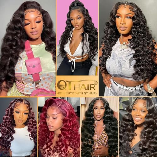 QTHAIR 16A Brazilian Virgin Hair Bundles 16" 18" 20" Loose Wave Hair Bundles 100% Human Hair Loose Wave Unprocessed Virgin Human Hair Extensions Natural Color