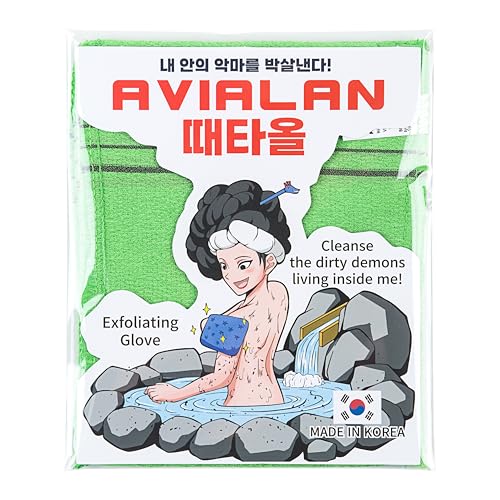 exfoliating Glove Body wash loofah Korean Skin Care face Lip Body Scrub Dry Brushing Body Brush Foot Back Scrubber (Green)