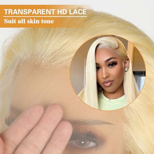 30 Inch 613 13x6 Lace Front Wig Human Hair 200 Density 613 Straight Lace Front Wigs Human Hair 613 HD Lace Frontal Wig 13x6 Blonde Wig Human Hair Glueless Wig Pre plucked for Women 613 Wig