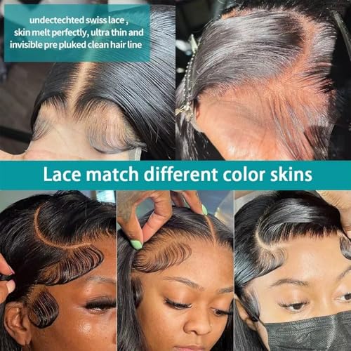 Lemoda Outlet Deals 13x4 Straight Lace Front Wigs Human Hair 180% Density 13x4 HD Transparent Lace Frontal Wig Pre Plucked 14A Brazilian Virgin Human Hair Wigs for Women 30 Inch