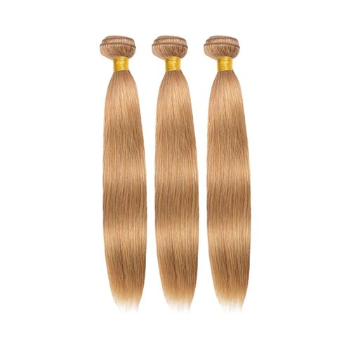 14 14 14 Inch #27 Honey Blonde Bundles Human Hair Straight 3 Bundles Brazilian Remy Hair 50 Grams/Bundle 10A Grade Unprocessed Virgin Hairs Blonde Straight Bundle Weaves Extensions