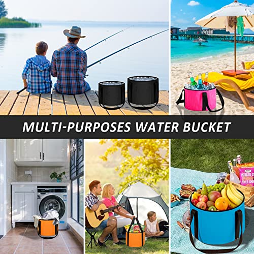 2 Pieces Foot Bath Basin 30L Collapsible Bucket, Portable Foot Soak Tub Feet Soaking Bucket for Outdoor Travel, Camping, Fishing£¨Black)
