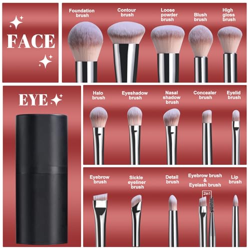 BS-MALL Makeup Brush Set Premium Synthetic Foundation Powder Concealers Eye shadows Blush Makeup Brushes with black case