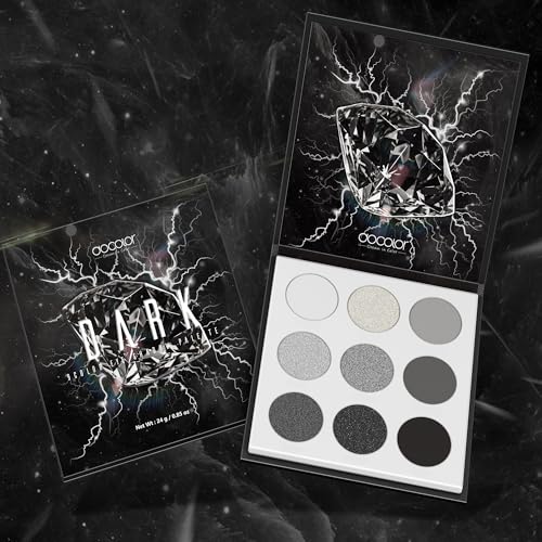docolor Eyeshadow Palette 9 Colors Black Eyeshadow Gemstone Shadow Palette Highly Pigmented Mattes Shimmers Smokey Glitter Cream Colorful Powder Blendable Long Lasting Waterproof Makeup Palette