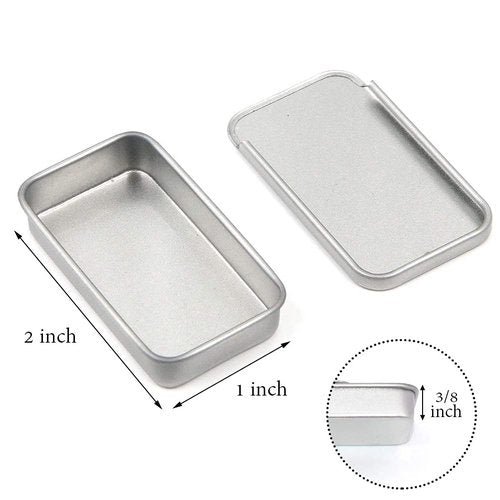 Empty Slide Top Tin Containers for Lip Balm, Crafts, Storage Kit - .25oz, 6 Pack