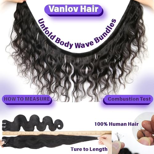 Vanlov 16A Body Wave Human Hair Bundles (18 20 22) Brazilian Remy Hair 3 Bundles Body Wave Bundles Human Hair Extension Natural Black Bundles