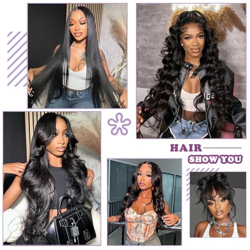 12A Human Hair Bundles With 2X6 Hd Lace Closure (20 22 24+18 Inch) Body Wave Brazilian 100% Human Hair Bundles With Closure