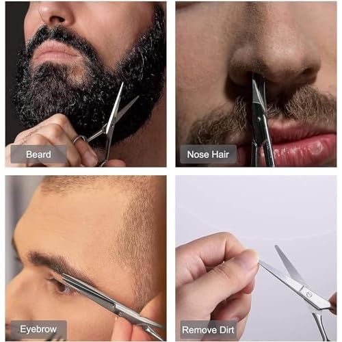 Suvorna 5.5" hair cutting scissors for professional, barber & hairdresser - hair shears for cutting, trimming, grooming, precision, facial hair - Right Hand hair scissors for men, women, kids, adults.