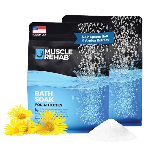 Epsom Salt Muscle Recovery Soak with Arnica, Turmeric & Essential Oils ? Post Workout Bath Salts for Athletes, Pain Relief, Sore Muscles & Restful Sleep ? Vegan, Handmade in USA