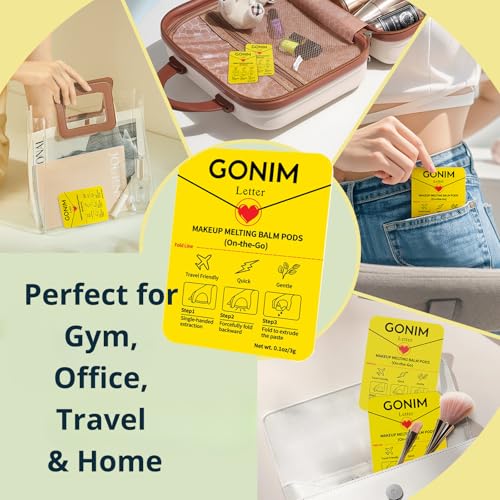 GONIM Cleansing Balm Makeup Remover, Hydrating Facial Cleanser for On-the-Go, Makeup Remover Melting Balm, Travel Size Mini Makeup Cleansing Oil, Travel Essentials for Women, Soothing 3gx15pcs