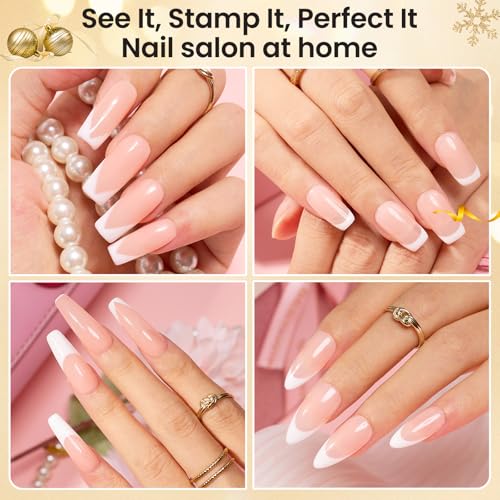 Beetles Nail Stamp 3Pcs Silicone French Tip Nail Stamp Kit with Replacement Nail Stamper Heads and Scrapers Soft Silicone Nail Printing Tool for Home Manicure Diy Nail Art Salon Gifts for Girls