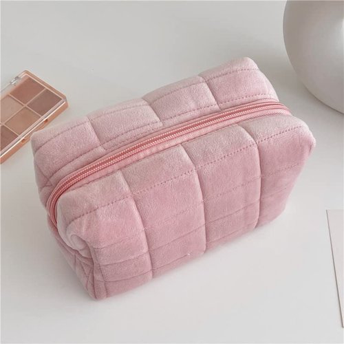 XPONNI Small Cosmetic Bag Cute Makeup Bag Y2k Accessories Aesthetic Make Up Bag Y2k Purse Cosmetic Bag for Purse (pink)