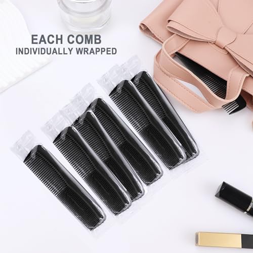 Bulk Pocket Combs Set - 300 Pack, Fine Dressing Comb for Kids, Women & Men (Black, 300)