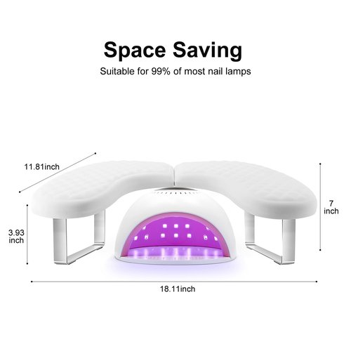 Arm Rest for Nails Tech,U Shape Comfortable Nail Arm Rest Pillow Cushion,Detachable Manicure Hand Rest Holder with Anti-slip Legs,Memory Foam(White)