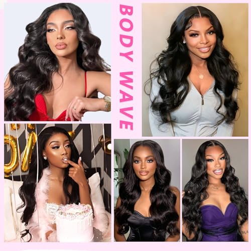 12a Human Hair Bundles 24 26 28 Inch 100% Unprocessed Brazilian Virgin Hair 3 Bundles Body Wave Real Human Hair Extensions Natural Black