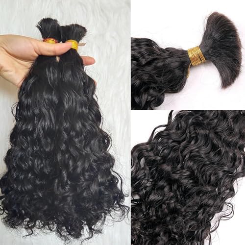 Brazilian Loose Curly Hair Bulk Human Hair Bulk For Braiding No Weft Full End Braids Remy Hair Weaving Extensions Natural Black Color 20 Inch 300g