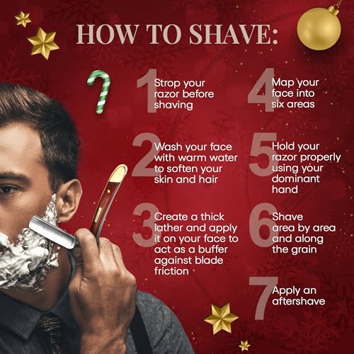 Naked Armor Solomon Straight Razor - Shave Ready Japanese Steel Straight Razors for Men with Algum Wood Scale, Case Included, Close Shave, Brown