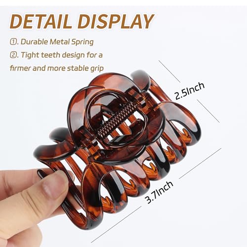 Large Octopus Hair Claw Clips for Thick Hair Big Hair Clips for Long Wavy Curly Hair, Strong Hold Non-Slip Grip Tortoise Shell Hair Accessories for Women