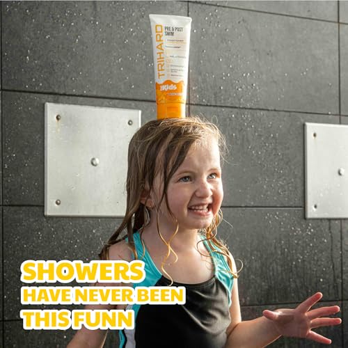 TRIHARD Kids Swim Conditioner, Chlorine Defense Pre and Post Swim Hair Protection from Chlorine, Saltwater, and Hard Water Chemicals, Hydrating Children¡¯s Conditioner for Pool and Ocean