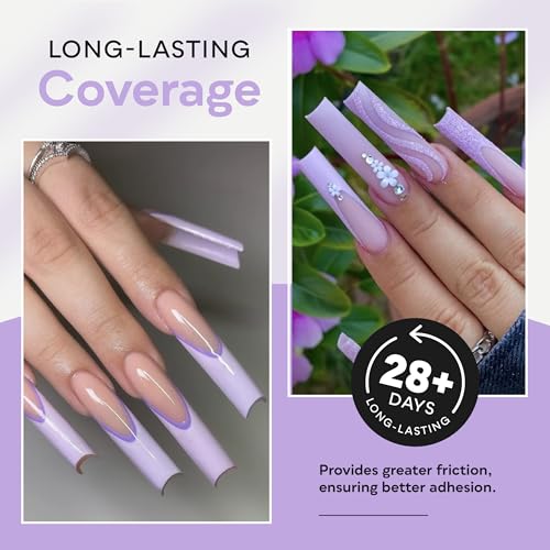 SUNUV Long Straight Nail Tips 500 PCS Extra Long Fake Nails Pre-shaped Half Cover Acrylic Press On Nails for Salon and DIY at Home