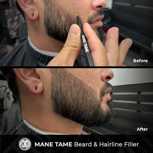 Mane Tame Retractable Beard & Hairline Filler ? Water-Resistant Grooming and Styling Pencil, Long Lasting with Natural Finish, Fill Patches, & Strengthens Hairlines (2 Pack)