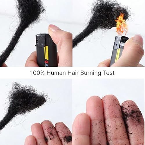 100% Human Hair Pencil Dreadlocks Extensions for Women/Men/Kids DIY on Clearance - 10inch Small Size 0.4cm Thin Locs - Natural Black - 3 Packs (90 Strands)