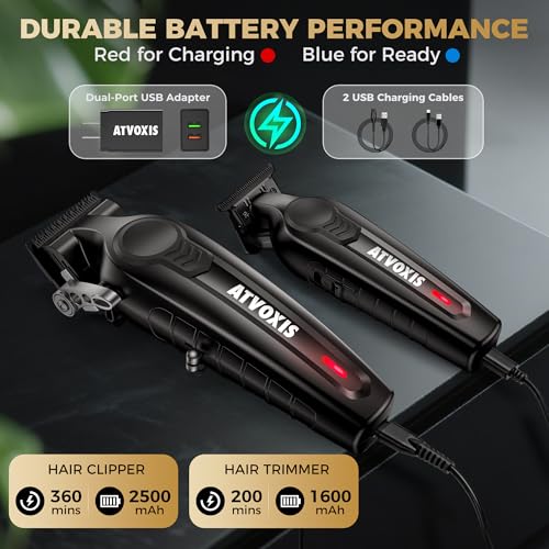 Hair Clippers for Men Professional, Barber Clippers and Trimmers Set, Cordless Hair Clippers, Hair Cutting Kit, Barber Kit, Haircut Kit, Maquina para Cortar Pelo De Hombre