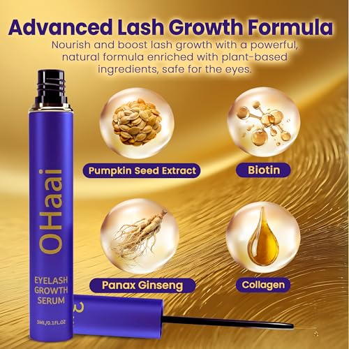 Prostaglandin-Free Eyelash Growth Serum for Thicker Longer Fuller Lashes, Lash Enhancing Serum, Lash Boost, Eyelash Lift, Vegan & Cruelty-Free for Sensitive Eyes, 3ml, 90-Day Supply